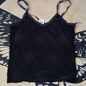 Old Navy Black 90s Camisole with Sparkle Details! Crushed Velvet, So Soft!